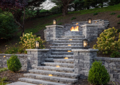 Hardscaping project with lighting in Monrovia, MD